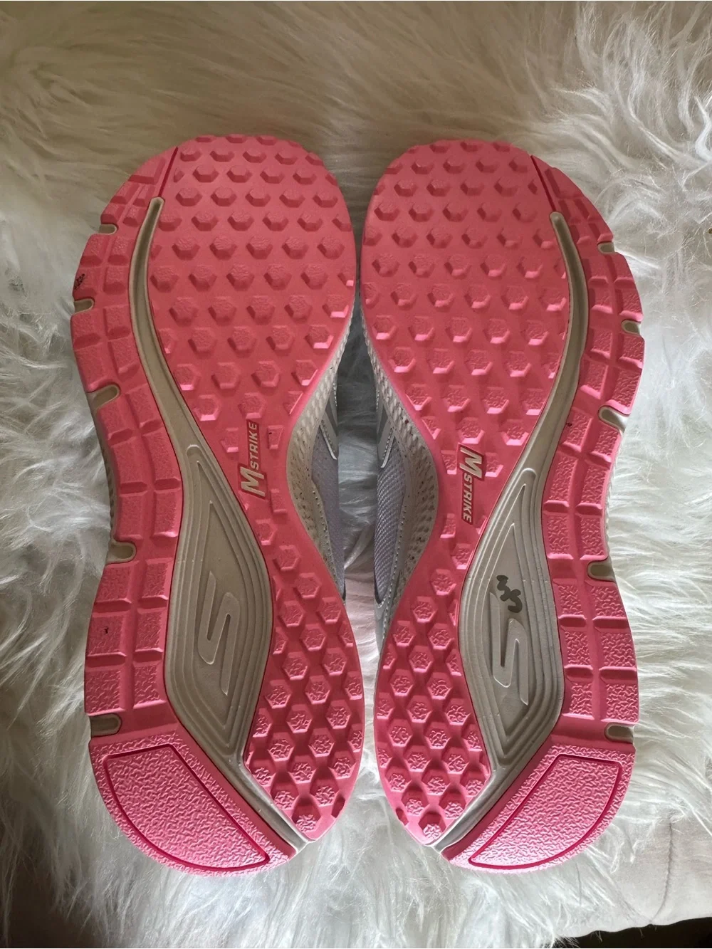 Skechers White Athletic Sneakers with Pink Trim - Picture 3 of 4